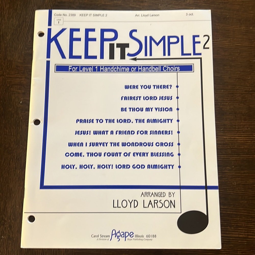 🌴KEEP IT SIMPLE 2 by Lloyd Larson sheet music book Handchime or Handbell choirs